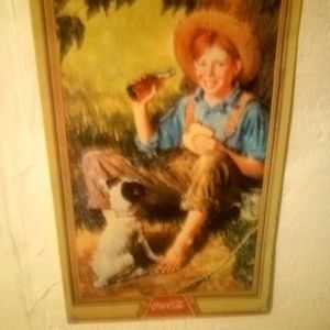 Coca cola sign vintage  reproduction for art decor or kitchen wall.